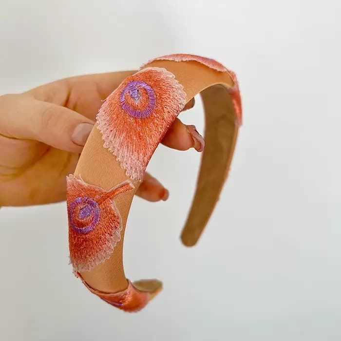 Phoenix-Accessoires pour cheveux en plumes pour femmes, cerceaux pour cheveux, chouchous brodés pour cuir chevelu d'artiste classique, bande de sauna en éponge, vêtements de luxe