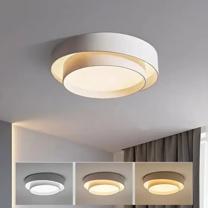 Plafonnier LED au Design Nordique Créatif, Luminaire Décoratif de Plafond, Disponible en Blanc, Noir et Gris, Idéal pour un Salon, une Salle à Manger ou une Chambre à Coucher