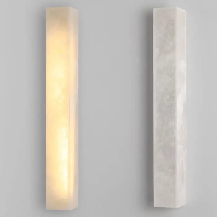 Lampe murale en albâtre, style minimaliste luxueux, longue bande lumineuse pour salon, hôtel, escalier, chambre à coucher, lampe de chevet en marbre.