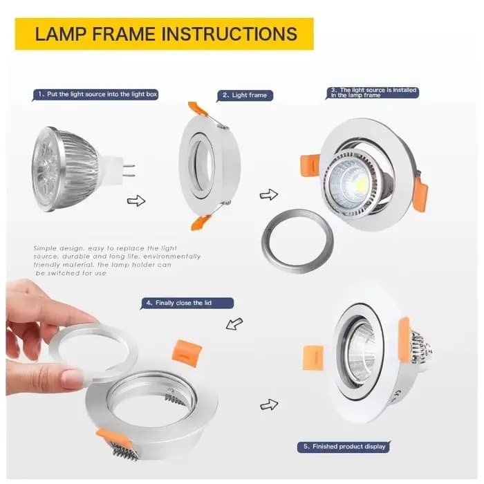 Downlight encastré moderne 2/4/6 pièces, Spot lumineux GU10 MR16 réglable, luminaire de plafond direct d'usine pour la décoration de la maison du salon