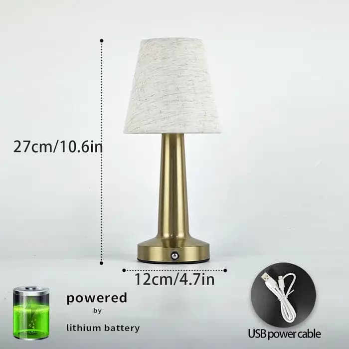 Lampe de Table LED avec abat-jour en tissu, lampe de chevet à capteur tactile, lampes de lecture rechargeables pour chambre à coucher, Restaurant, Bar, éclairage décoratif