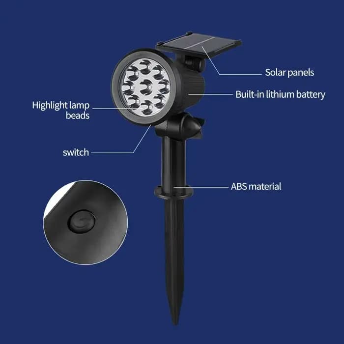 Lumières solaires de paysage 9LED, projecteur mural encastré réglable, étanche IP65, éclairage extérieur pour jardin, cour, allée, 1-4 pièces