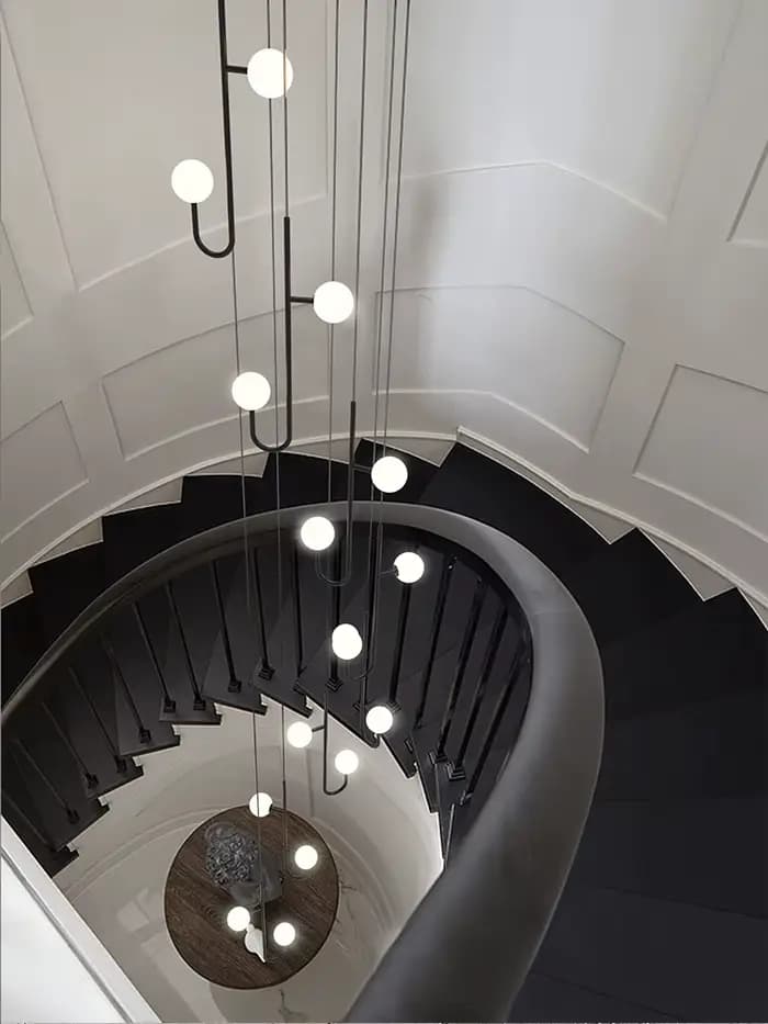 Moderne Tournant Escalier Lustre Design Plafonnier LED Lustre Convient pour L'éclairage De Plafond Suspendus Créatifs Pendentif