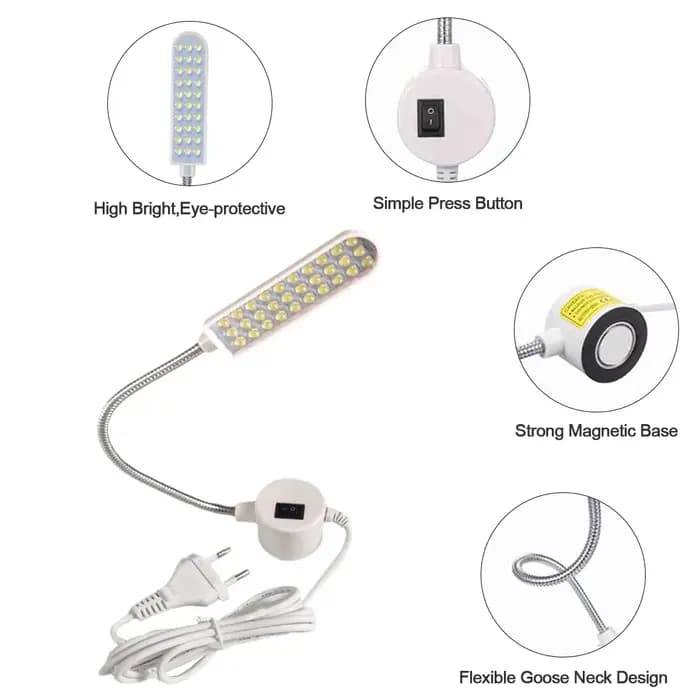 Lumière Led industrielle 1w 2w 3w lampe de travail Portable Led lampe de travail Flexible Base adsorbée Machine à coudre travail Flexible magnétique