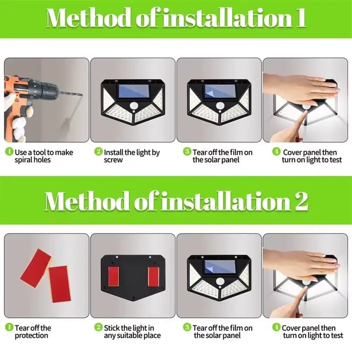Lampe solaire multifonctionnelle pour la décoration extérieure du jardin, lumière LED solaire, étanche, alimentée par l'énergie solaire, projecteur avec détecteur de mouvement
