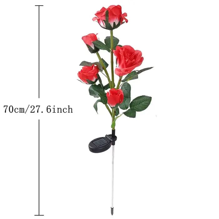 Lampe solaire LED en forme de rose artificielle pour jardin, idéale pour les fêtes estivales, mariages, décoration extérieure de cour et de patio