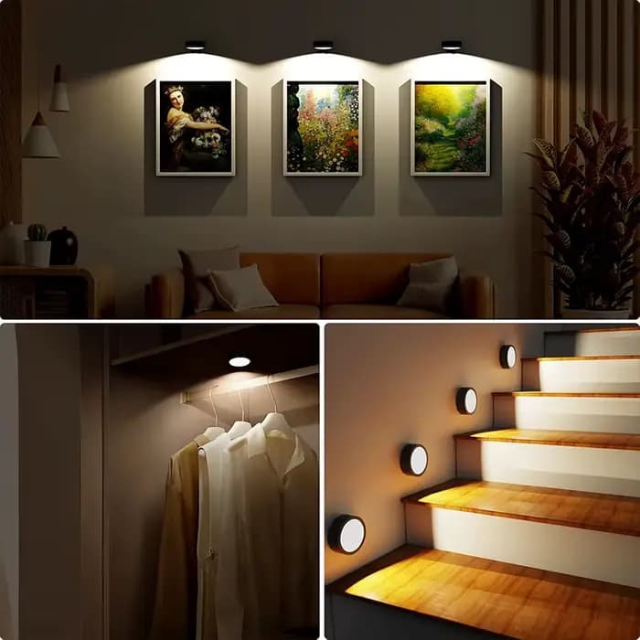 Lampes photo pour mur, 3 couleurs, rechargeables, cadre sans fil, lampe à intensité variable et minuterie pour la peinture