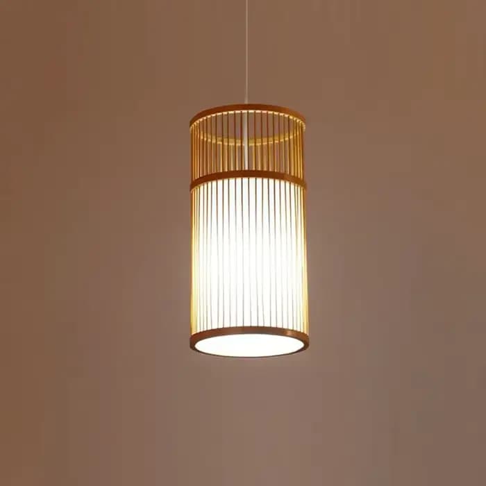 Lampe Suspendue en Bambou Faite à la Main, Nouveau Style Chinois, Luminaire Décoratif d'Nik, Idéal pour un Loft, un Salon ou une Salle à Manger