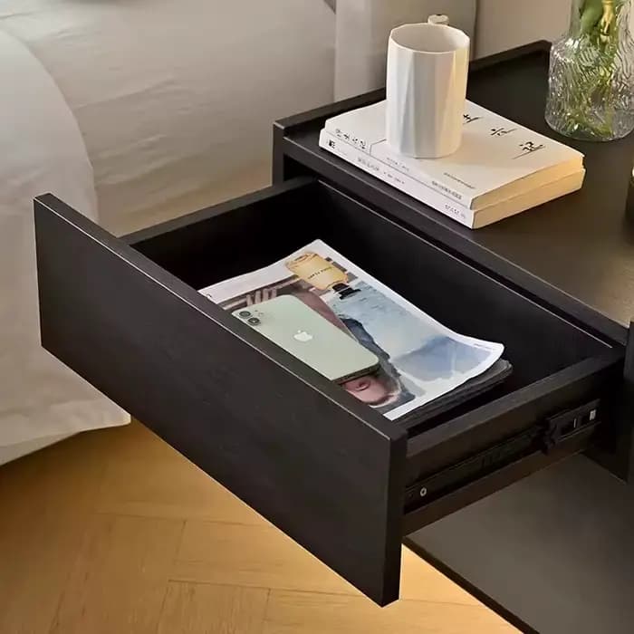Table de chevet suspendue en bois massif, armoire minimaliste avec tiroirs, meubles de chambre à coucher modernes et luxueux pour hôtel et maison