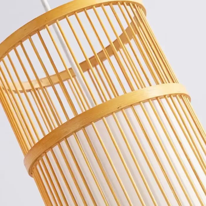 Lampe Suspendue en Bambou Faite à la Main, Nouveau Style Chinois, Luminaire Décoratif d'Nik, Idéal pour un Loft, un Salon ou une Salle à Manger
