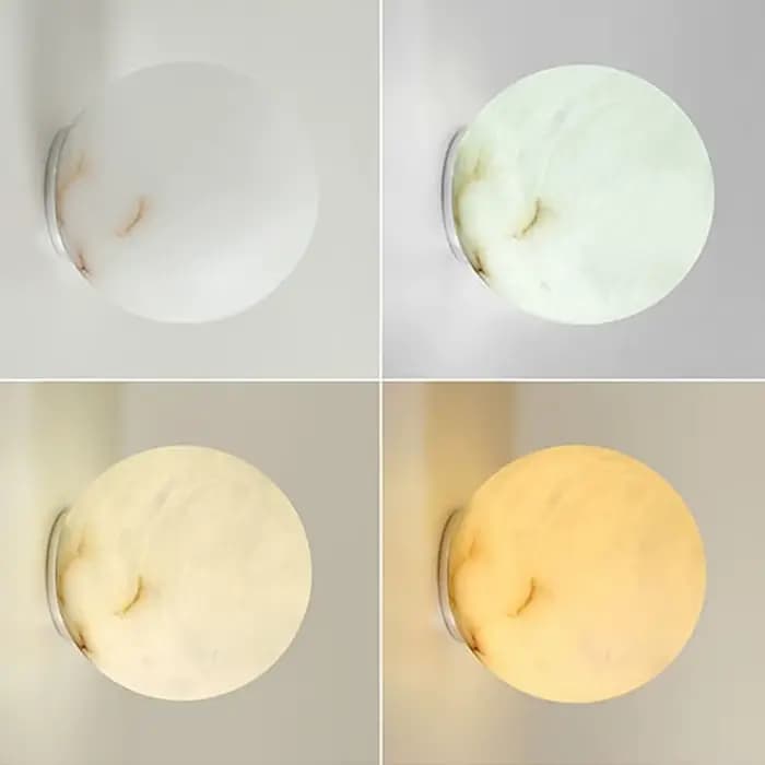 Applique murale moderne en alabâtre à LED, luminaire mural minimaliste en pierre naturelle pour chambre à coucher, chevet, couloir, petit luminaire d'allée