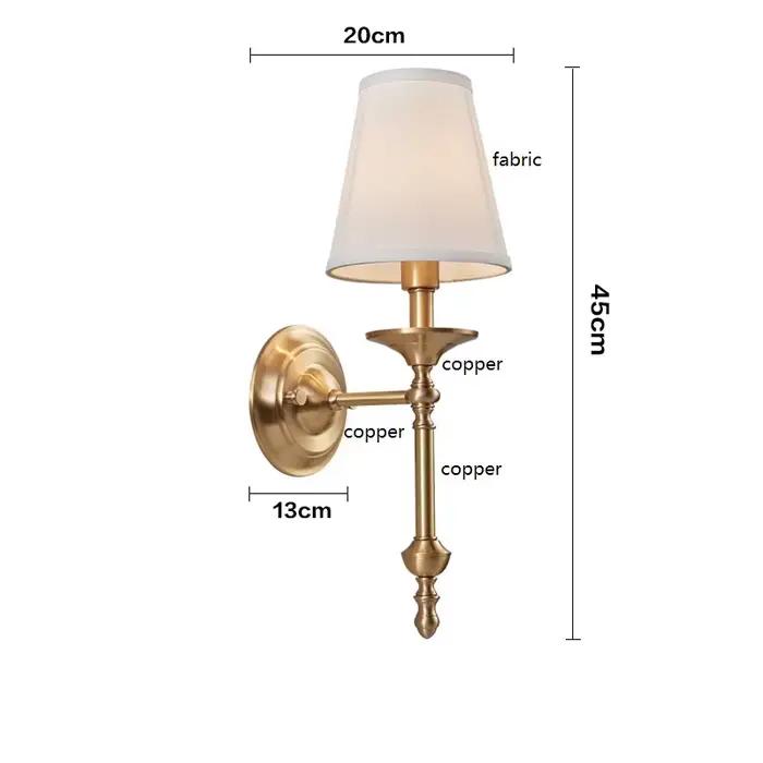 Applique Murale LED Vintage Européenne en Tissu et Fer pour Chambre, Salon, Décoration Intérieure, L