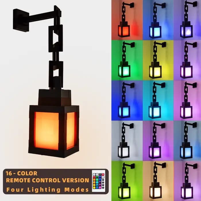 Lanterne Portable Style Pixel, ornement de table, 16 couleurs, décoration intérieure, lumière d'ambi