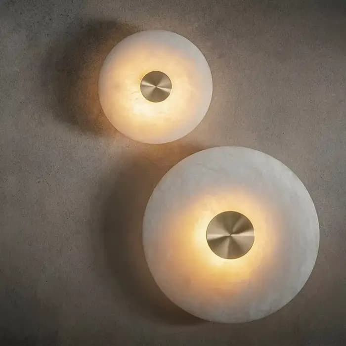 Applique murale en marbre naturel espagnol, luminaire décoratif d'intérieur, idéal pour un salon, un