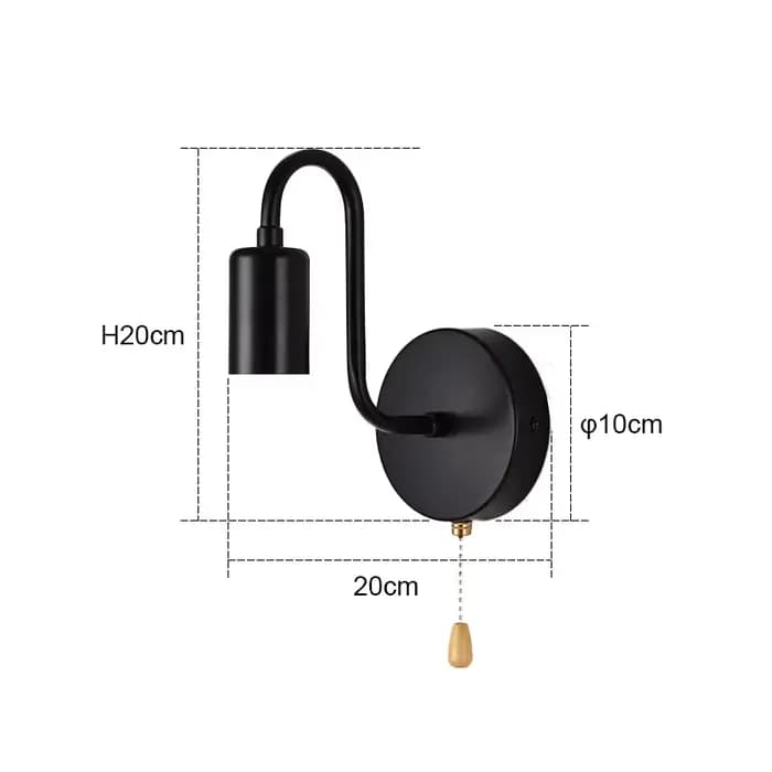 Applique industrielle nordique fer noir E27 éclairage intérieur chevet salle de bain chambre lampe a
