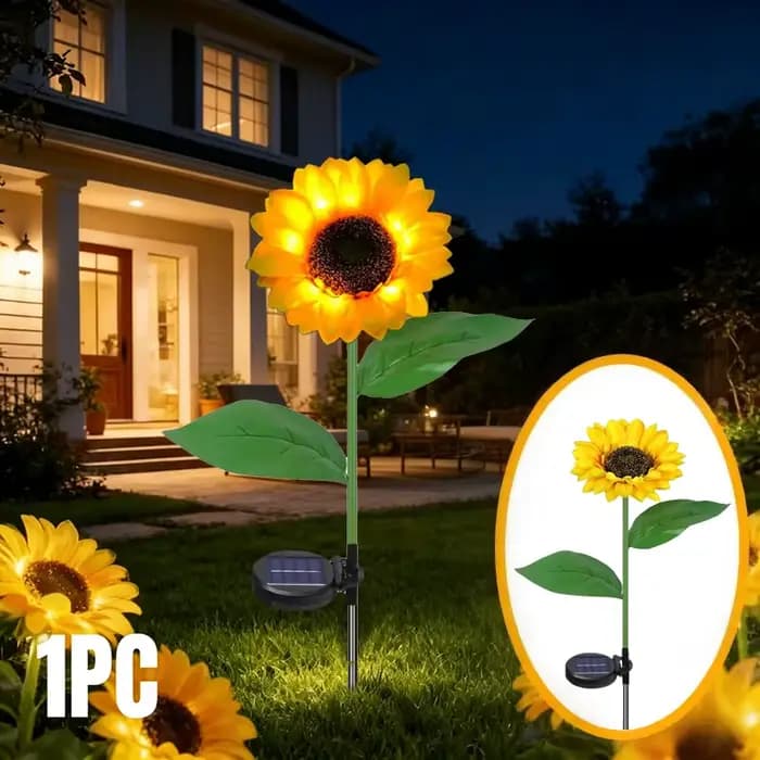 Lampes solaires de jardin en forme de tournesol, décorations extérieures imperméables pour pelouse,