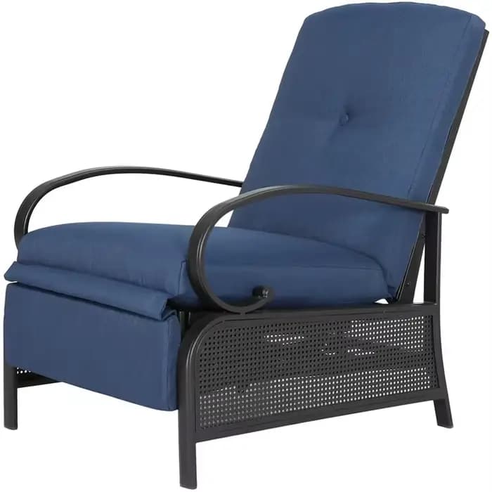 Chaise longue de terrasse réglable pour mobilier d'extérieur