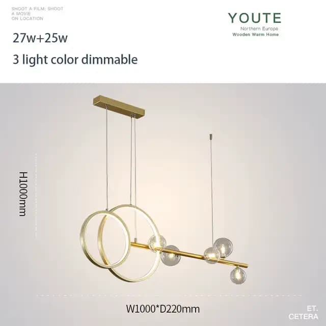 Lampe Suspendue Ronde en Verre au Design Nordique Moderne, Luminaire Décoratif d'Nik, Idéal pour une