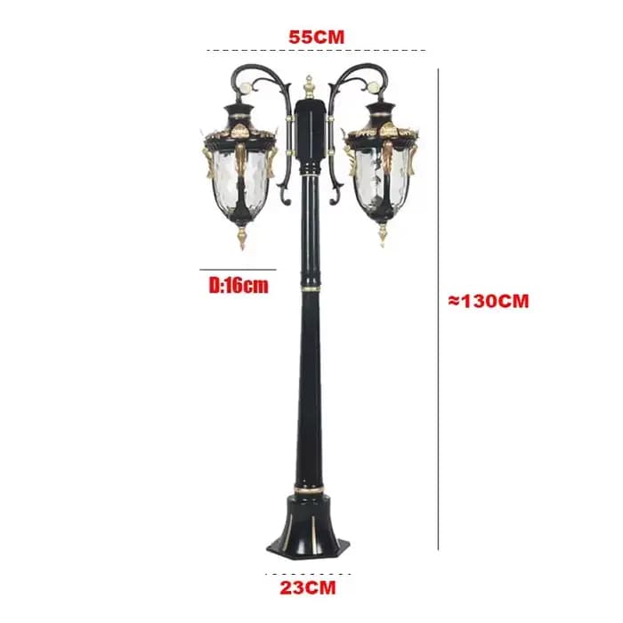 Lampe de jardin extérieure étanche, style rétro européen, lampadaire de rue pour villa, lampadaire p