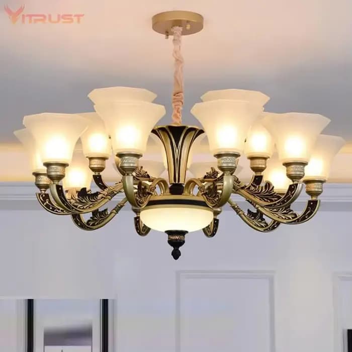 Lustres en métal de mode Vintage rétro lustre lumière lustres de luxe éclairage lampe en métal pour