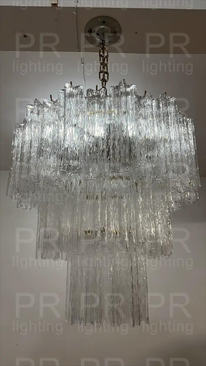 Plafonnier suspendu en verre à Texture Vintage de styliste italien, luminaire décoratif d'intérieur,