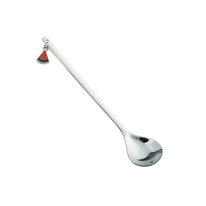 Nouveau Cuillère pendentif fruits doré, vaisselle en acier inoxydable, cuillère à remuer, cuillère à