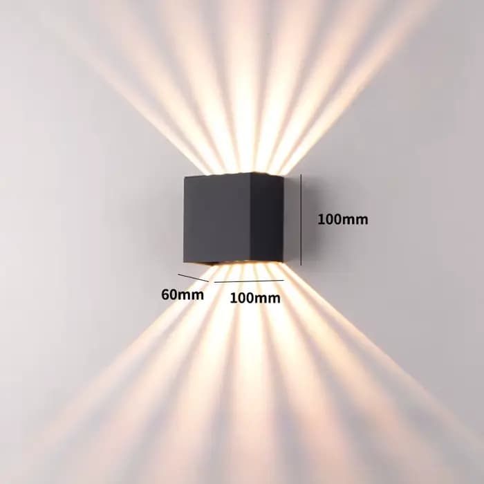 Applique murale extérieure moderne décoration appliques étanche balcon LED luminaire noir carré vers