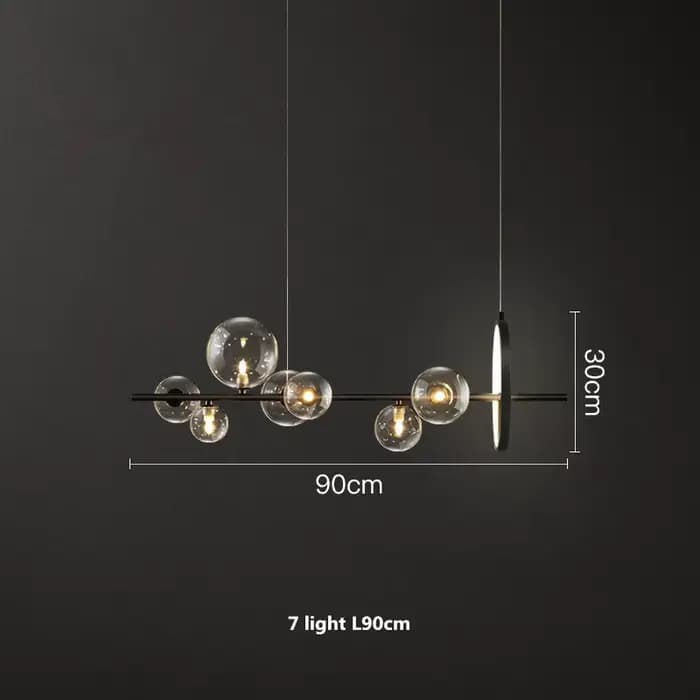 Plafonnier LED en Forme d'Anneau en Boule de Verre au Design Nordique Minimaliste Moderne, Luminaire
