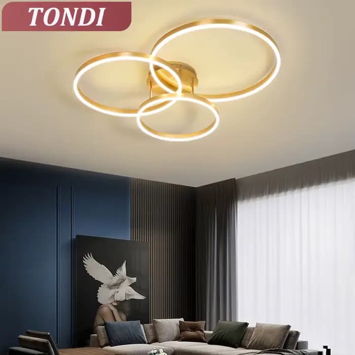 Plafonnier LED Circulaire avec Télécommande, Luminaire Décoratif de Plafond, Idéal pour un Salon, un