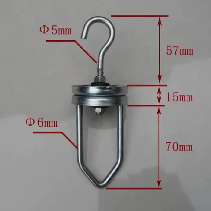 Crochet rotatif en acier robuste pour systèmes de suspension de peinture en poudre et ateliers de pe