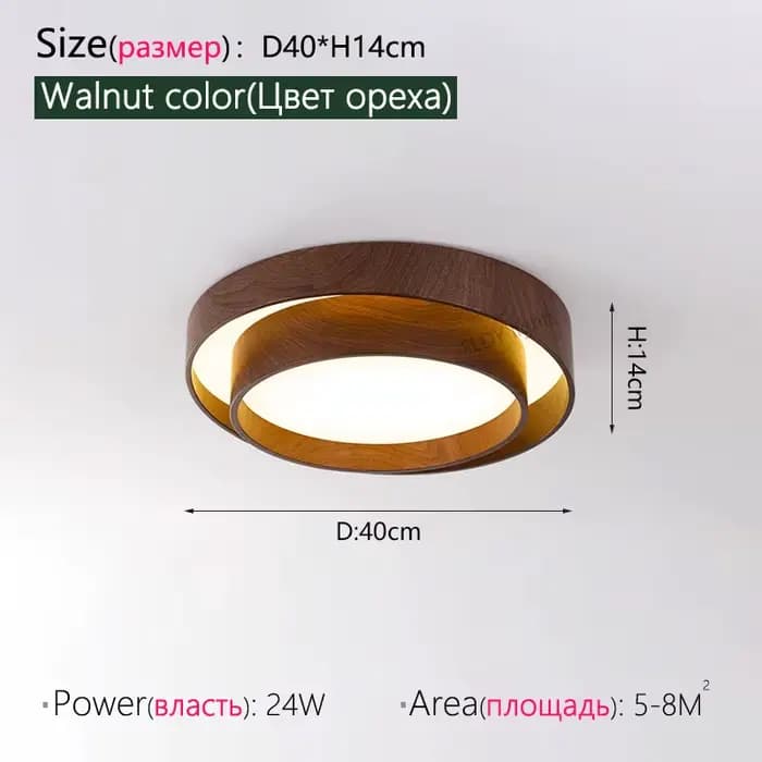Menvix-Plafonnier LED en Bois au Design Nordique, Luminaire Décoratif d'Nik, Idéal pour un Salon, un