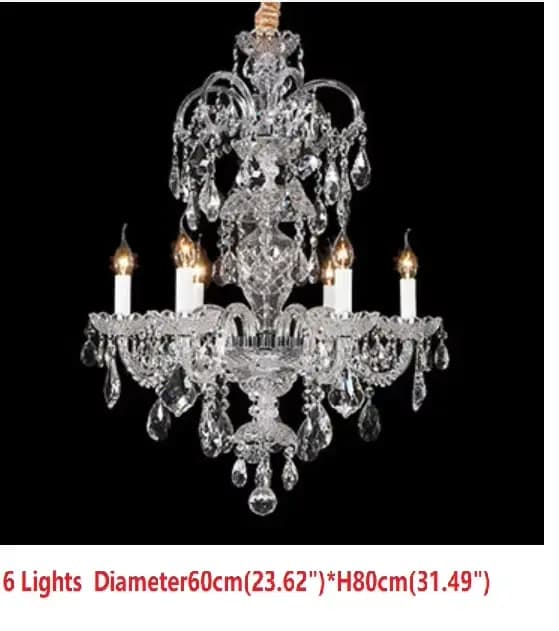 Lustre à bougie en cristal transparent, lampe de projet d'hôtel, luminaire de lustre créatif, style