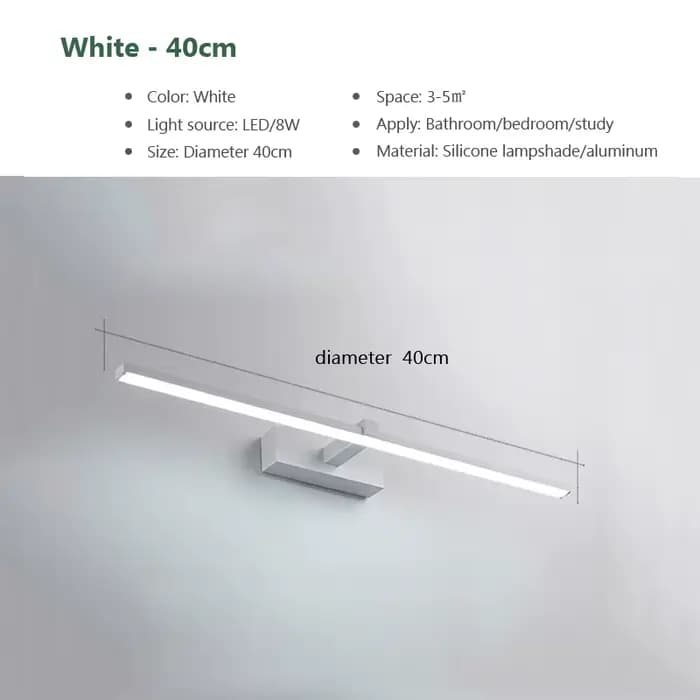 Applique murale LED moderne pour salle de bain, luminaire mural à trois couleurs, lampe de miroir de