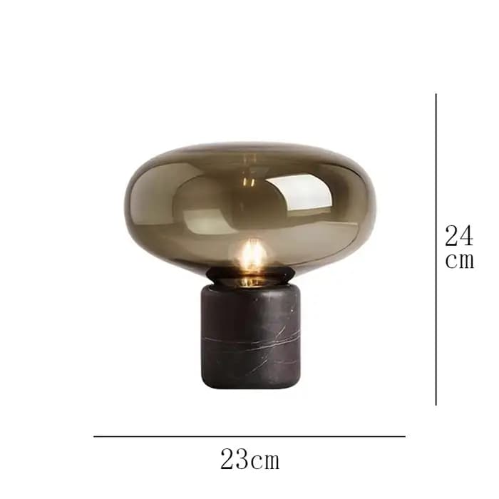 Lampe de table en marbre de luxe moderne fumée gris verre lampe de bureau design minimaliste postmod