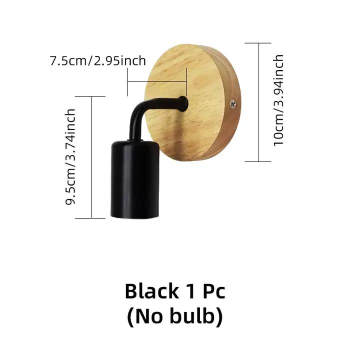 Lampe murale en bois, style industriel vintage, rétro, ampoule E27, luminaire décoratif d'intérieur,