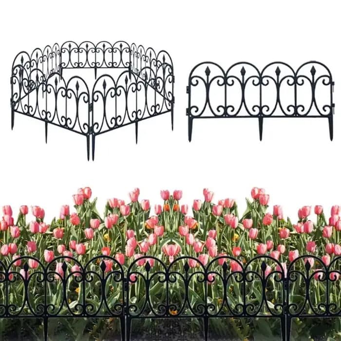 Clôture décorative de jardin, barrière extérieure antirouille en fil métallique, clôture pliante pou