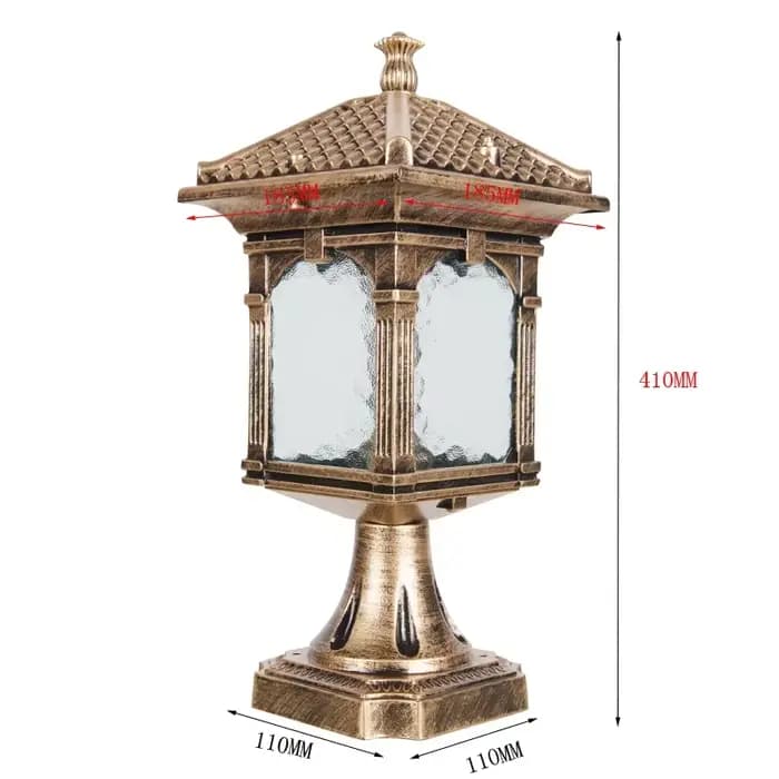 Lumières extérieures de pilier européen, pilier de clôture de cour de jardin, pilier de villa, décor