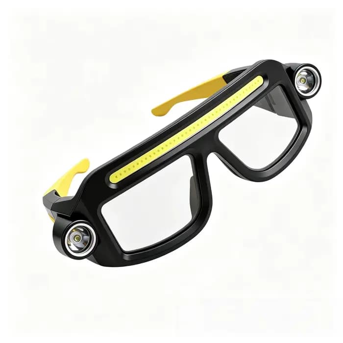 Lunettes à LED rechargeables, lampe frontale à double éclairage, 5 modes d'éclairage extérieur pour