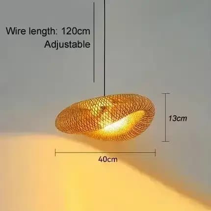 Bambou tissage pendentif LED lumière fait à la main Vintage maison suspendu lustre éclairage salon c