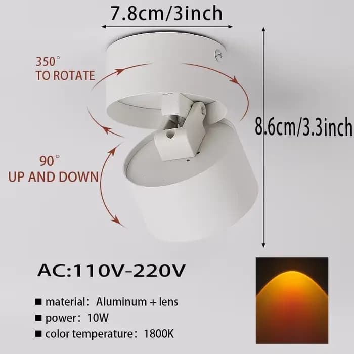 Spot LED encastré COB AC 110V-220V, éclairage de plafond encastré pour la décoration de la maison, s