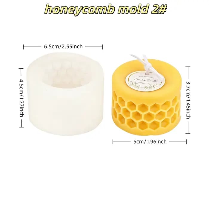 Moule en silicone en forme de cylindre alvéolé pour bougies DIY, moule à pilier en forme de ruche po