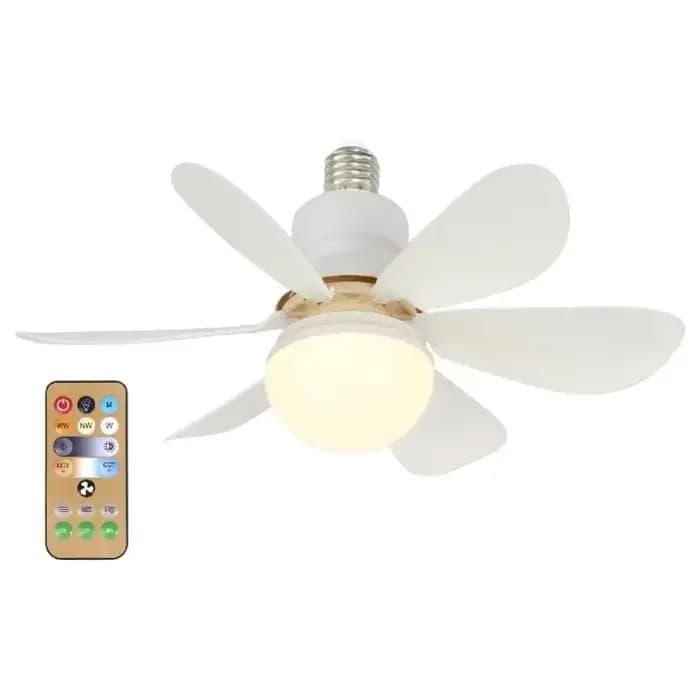 Ventilateur de plafond LED 40W E27 avec télécommande pour variation de luminosité, adapté au salon,