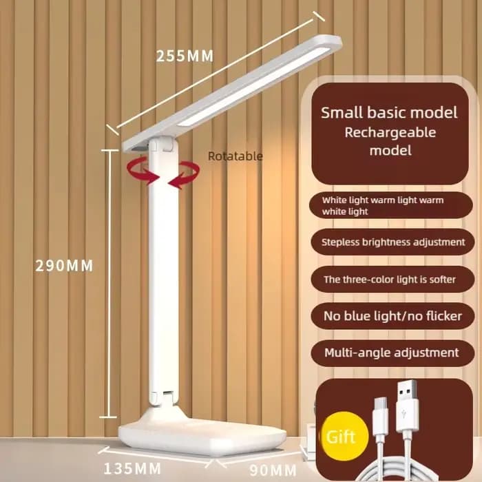 Lampe de Table Led Rechargeable pour étude lampe de bureau lecture veilleuse avec ventilateur horlog