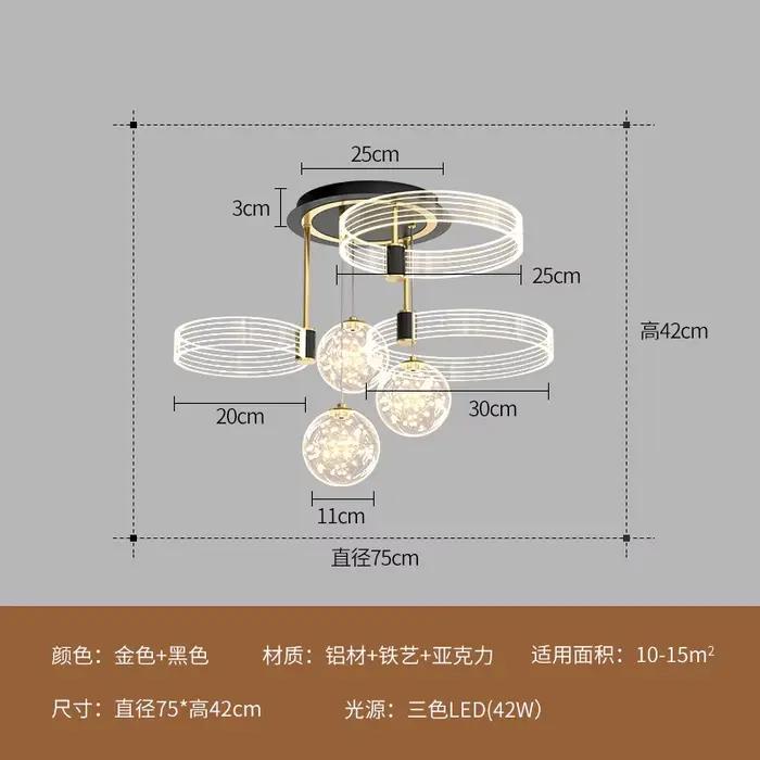 Plafonnier led de style nordique moderne et minimaliste, design étoilé, éclairage d'intérieur, lumin