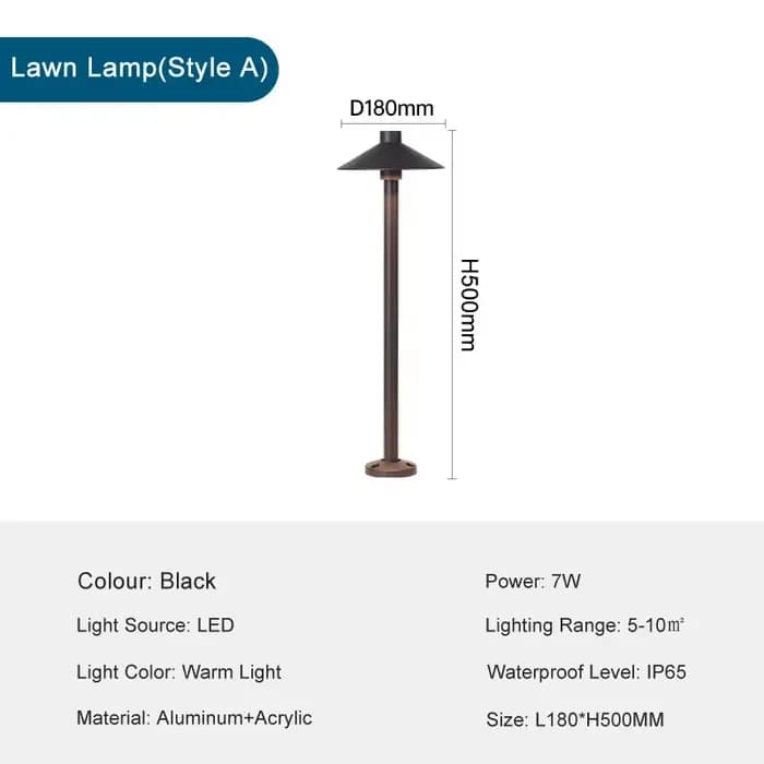 Moderne LED Pelouse Lumière Extérieure Étanche En Aluminium D'éclairage de Cour de la Villa Paysage