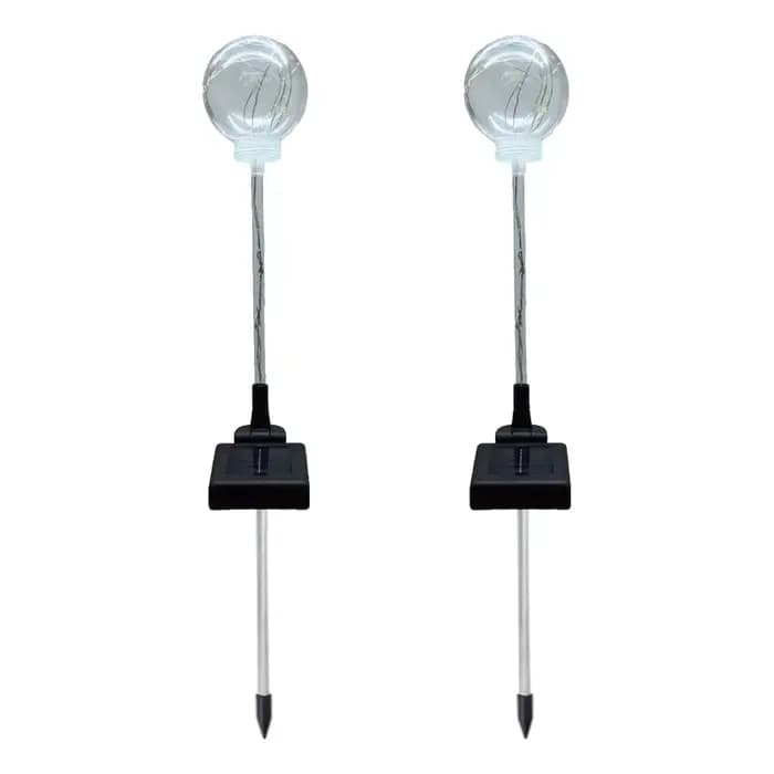 Paquet de 2 lampes solaires de jardin en cuivre, Globes wie, lumières sur piquet solaires, lampe mul