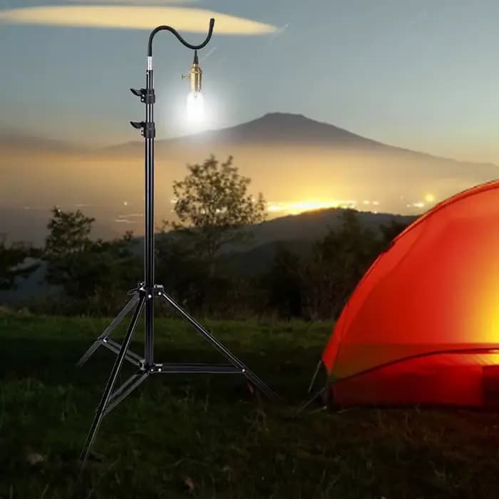 Trépied pliable et télescopique de 2m, support léger réglable pour lampe de camping, accessoires de