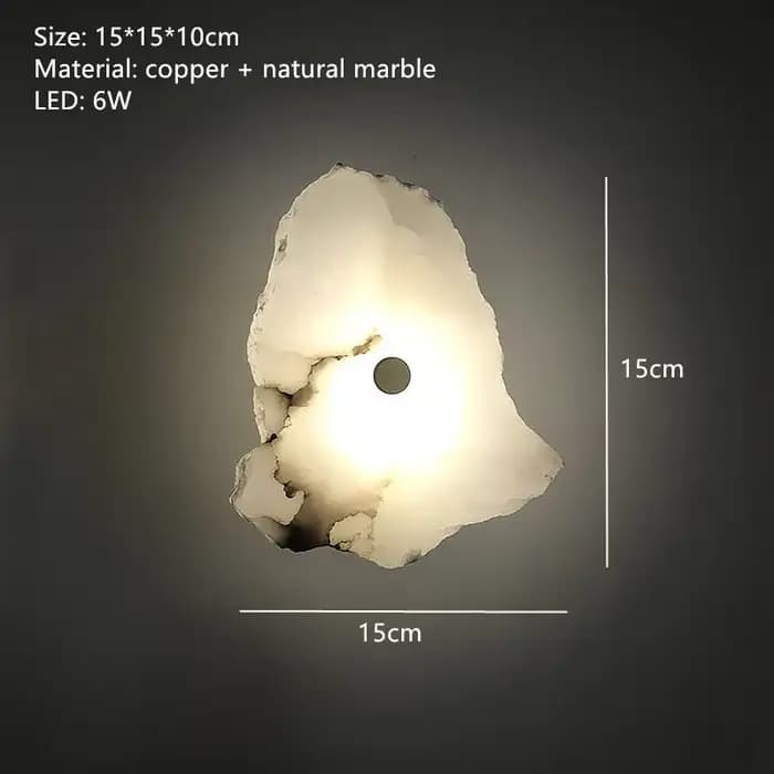 Applique murale LED en marbre naturel, en cuivre, nouveauté de luxe, pour chambre à coucher, salon,