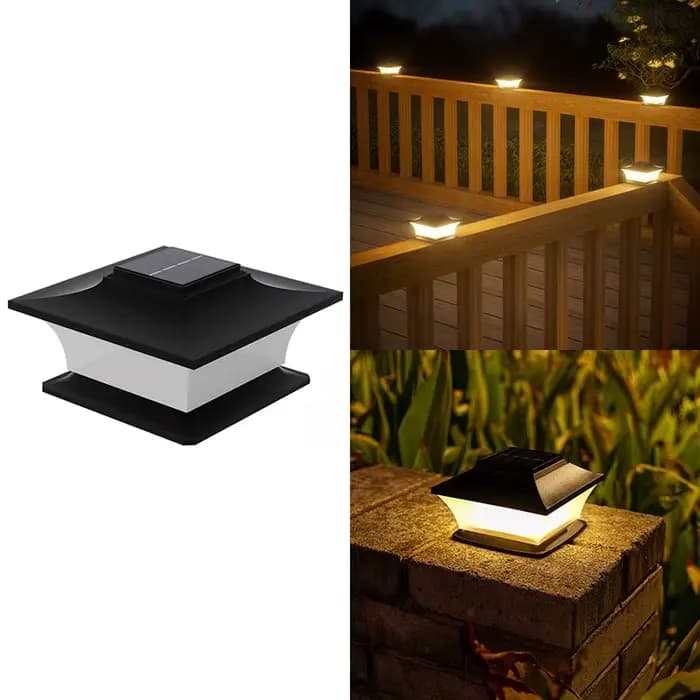 Pilier extérieur à énergie solaire avec marche/arrêt automatique, éclairage paysager LED pour les vo