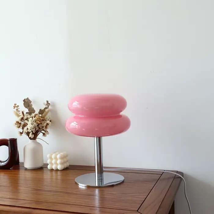 Lampe de Table en verre Macaron, variateur trichromatique, lampes d'ambiance pour salon, Protection